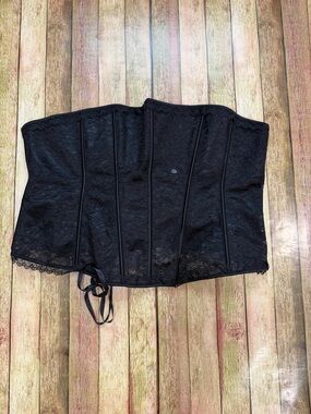 Adore Me Black Lace Corset Bustier Lace-Up Back | 2X Like New